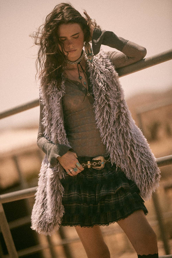 Plaid Tiered Ruffle Mini Skort