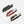 Three bottle openers in black, red, and tortoiseshell design on a white background