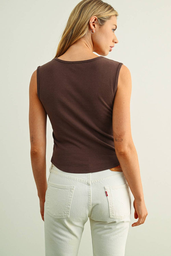 Square Neck Sleeveless Top