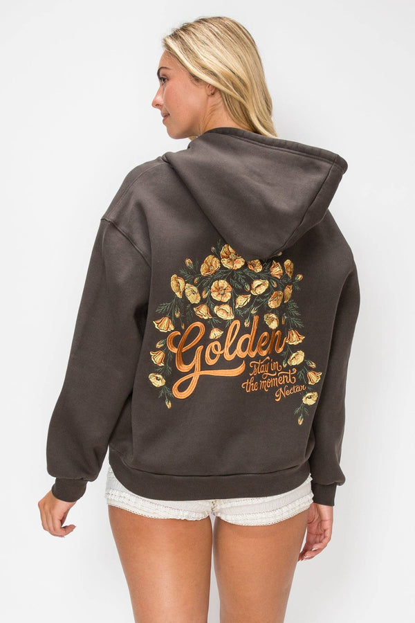 Golden Embroidered Hoodie