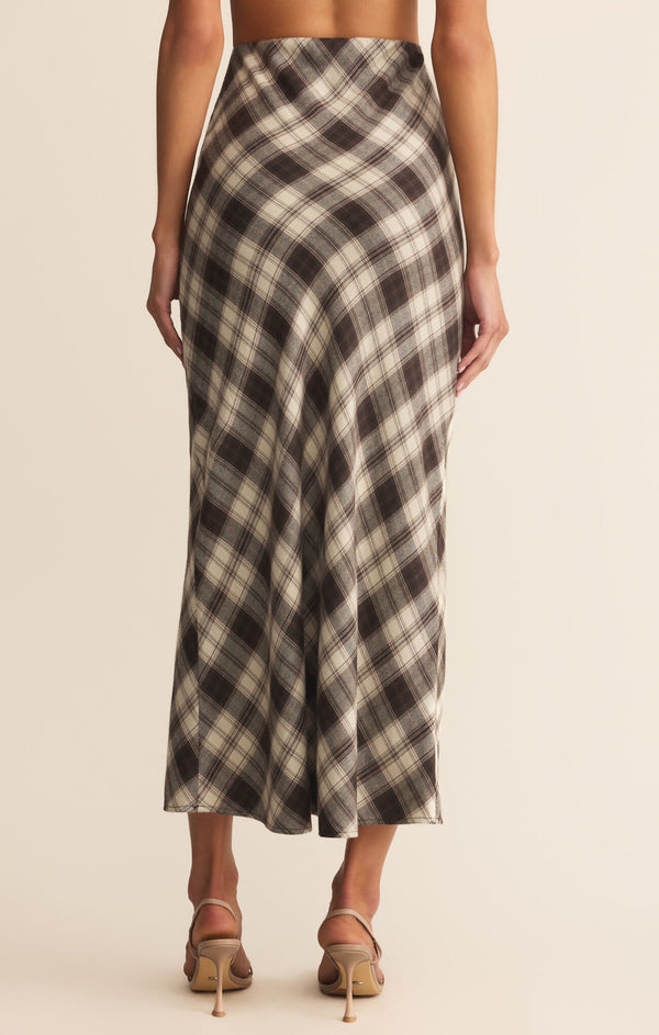 Europa Plaid Midi Skirt