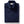 Folded navy blue shirt with a label on a white background