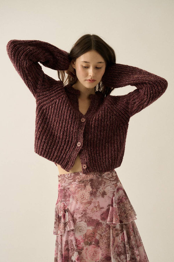 Confetti Button-Front Cardigan Sweater