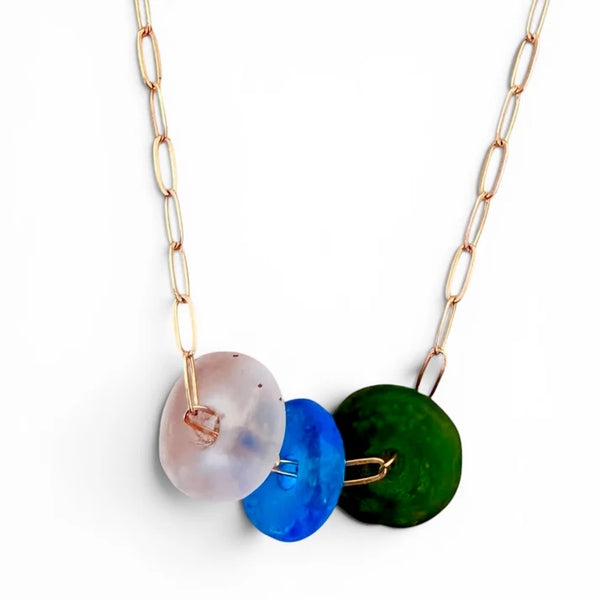 Recycled Glass Paperclip Chain Necklace