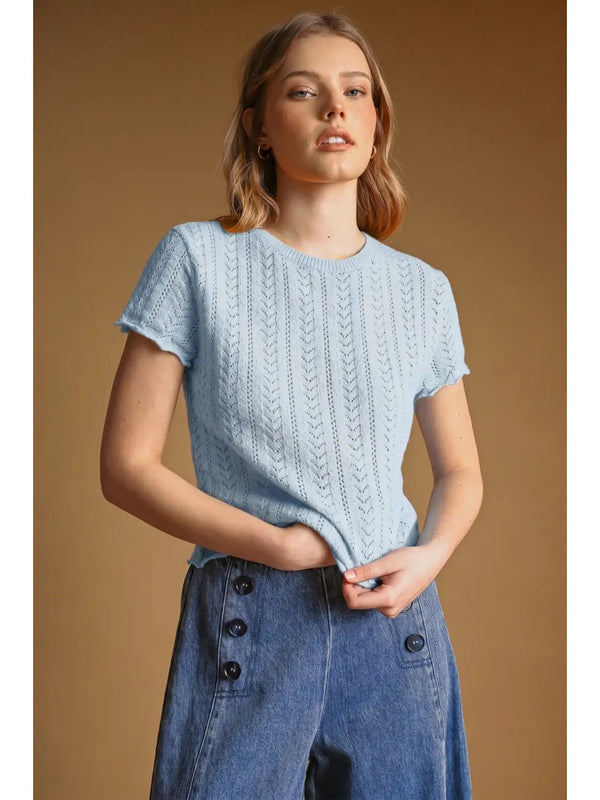 Tiffany Pointelle Top