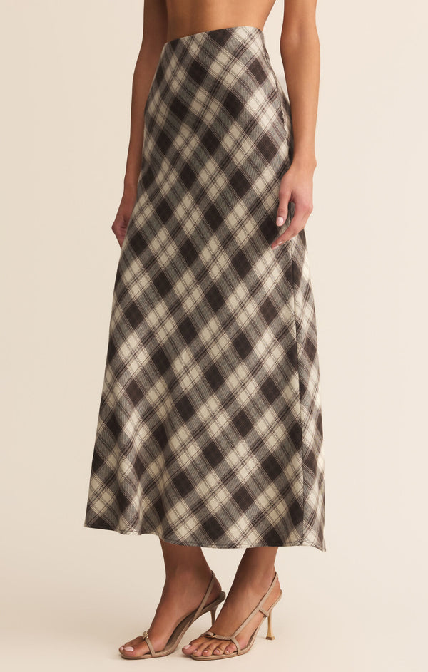 Europa Plaid Midi Skirt