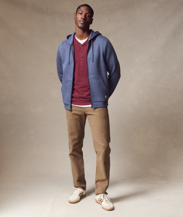Marine Layer Corbet Quilted Zip Hoodie — navy heather — image 2