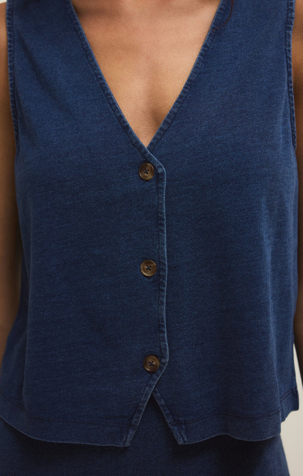 Noelle Jersey Denim Top