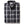 Folded dark navy and white checkered shirt on a white background