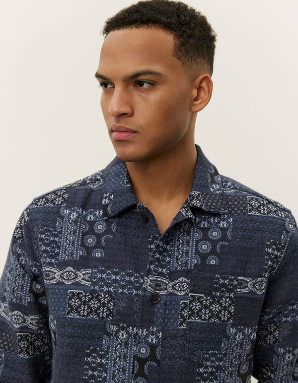 Layton Contrast Jacquard Overshirt